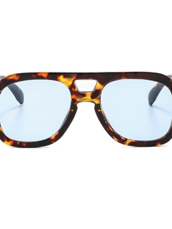 Other - 🆕 Retro Pilot Sunglasses Double Bridge Women Men Aviation Square Sun Glasses